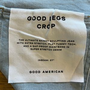 NWT Good American Good Legs Crop Jeans Size 6